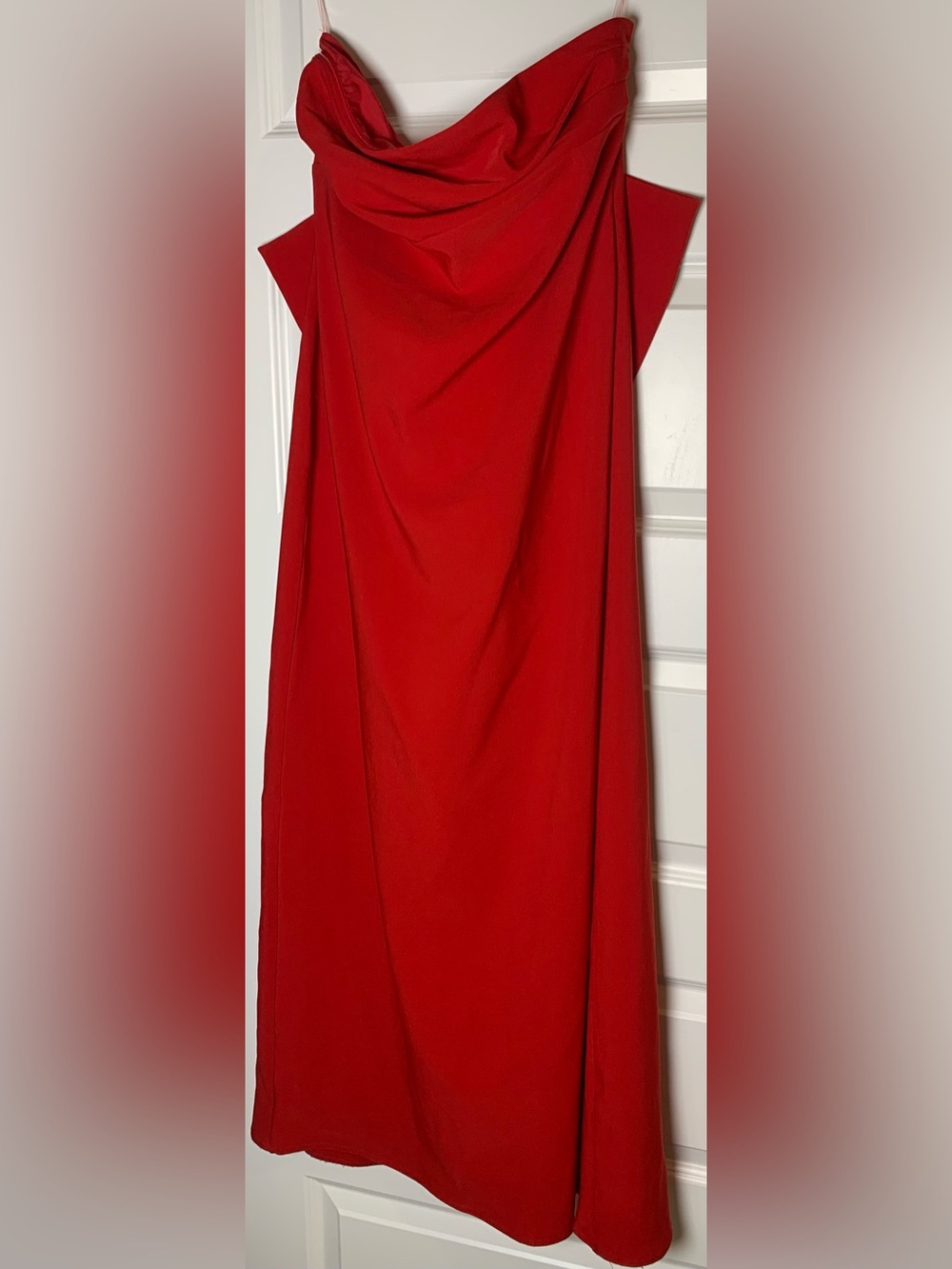 Peppermayo Red Bow Back Maxi Evening Gown Formal Holiday Wedding Guest Size 10 - Picture 4 of 12